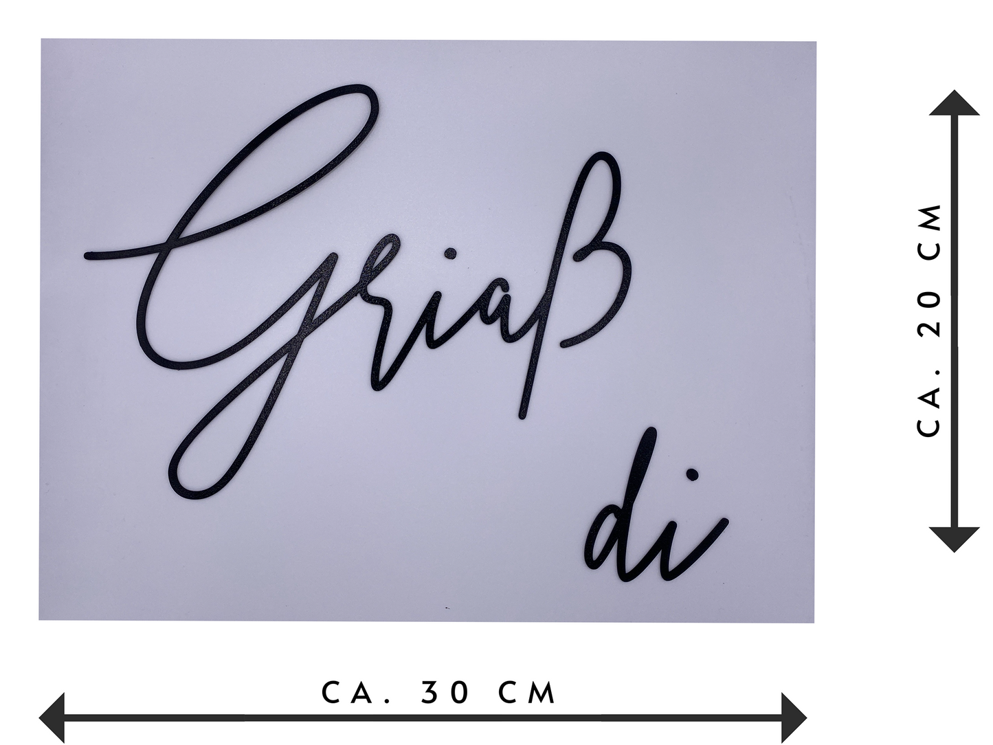 3D Wanddeko "Griaß di" | Minimalistischer Schriftzug für Eingangsbereich & Flur | ohne Bohren | Geschenk zum Einzug | leicht + nachhaltig