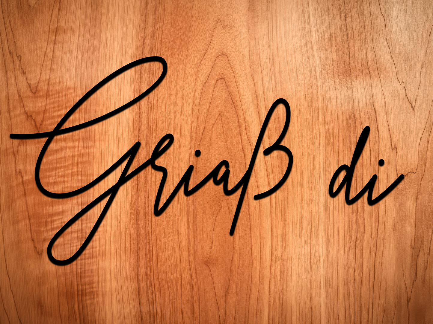 3D Wanddeko "Griaß di" | Minimalistischer Schriftzug für Eingangsbereich & Flur | ohne Bohren | Geschenk zum Einzug | leicht + nachhaltig
