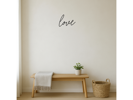 3D Wanddeko "love" | Minimalistischer Schriftzug für Eingangsbereich & Flur | ohne Bohren | Geschenk zum Einzug | ultraleicht + nachhaltig