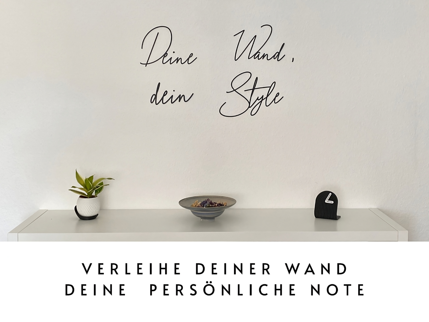 3D Wanddeko "love" | Minimalistischer Schriftzug für Eingangsbereich & Flur | ohne Bohren | Geschenk zum Einzug | ultraleicht + nachhaltig